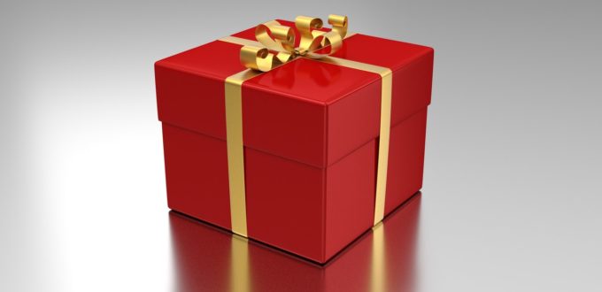 Red gift-wrapped present